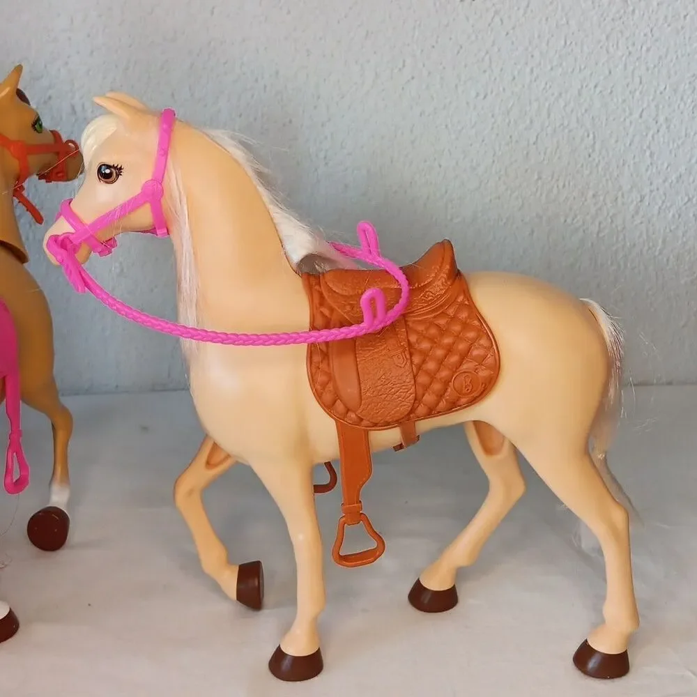 Barbie Horse Lot Pink Brown  Saddles Stable Replacement Brushable Hair